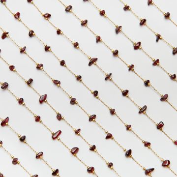 Łańcuch z granat ze stali chirurgicznej w kolorze złotym 2x9mm