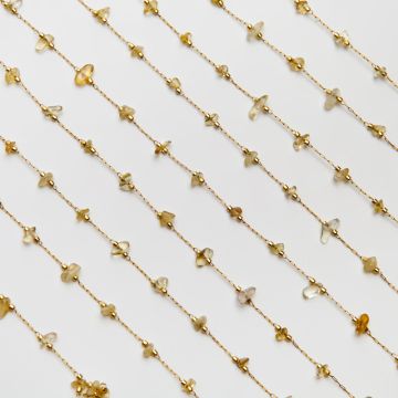 Łańcuch z cytrynem ze stali chirurgicznej w kolorze złotym 1x11mm