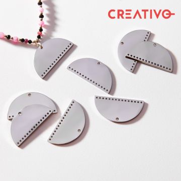 Baza łącznik półkole ze stali chirurgicznej w kolorze srebrnym 26,5mm