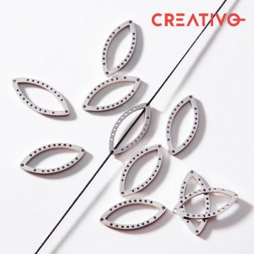 Baza do beadingu ze stali chirurgicznej oczko w kolorze srebrnym 22,6mm