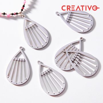 Baza do beadingu łezka ze stali chirurgicznej w kolorze srebrnym 37,1mm