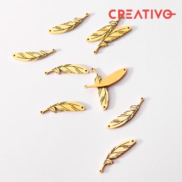 Łącznik ze stali chirurgicznej piórko w kolorze złotym 19,8mm