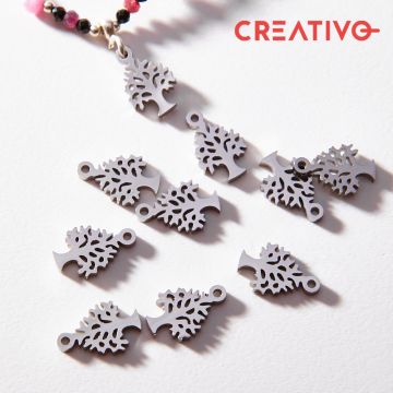 Zawieszka ze stali chirurgicznej drzewko w kolorze srebrnym 13mm