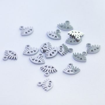 Mini zawieszka ze stali chirurgicznej oczko w kolorze srebrnym 6mm