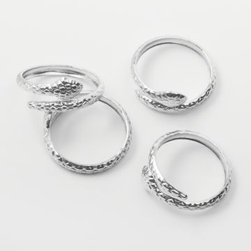 Pierścionek ze stali chirurgicznej regulowany wąż 21mm