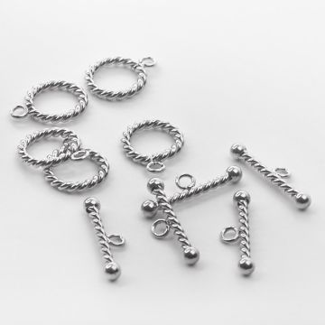 Zapięcie ze stali chirurgicznej kółko z patyczkiem skręcane 14,5mm