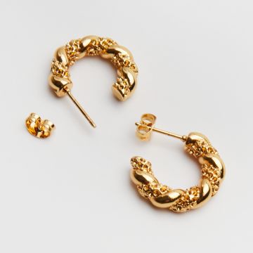 Kolczyki ze stali chirurgicznej otwarte koło ze sztyftem w kolorze złotym 19mm PVD