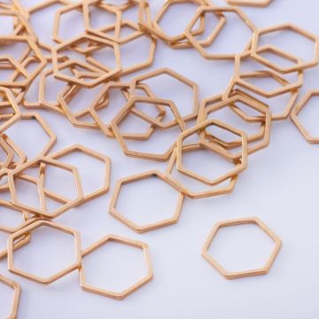 Baza geometryczna ze stali chirurgicznej heksagon w kolorze złotym 13,5mm