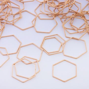 Baza geometryczna ze stali chirurgicznej heksagon w kolorze złotym 23mm