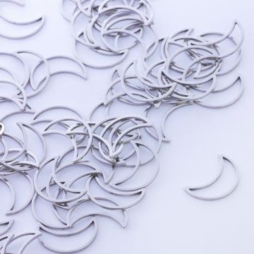 Baza geometryczna ze stali chirurgicznej księżyc w kolorze srebrnym 16x11mm