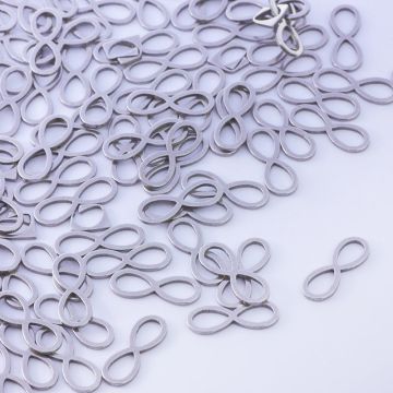 Baza geometryczna ze stali chirurgicznej znak nieskończoności w kolorze srebrnym 17x6mm