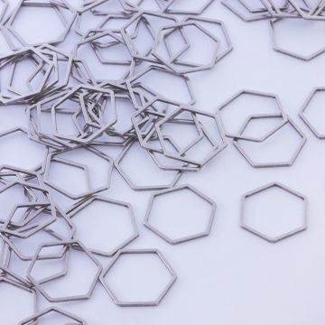 Baza geometryczna ze stali chirurgicznej heksagon w kolorze srebrnym 20mm