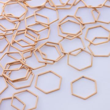 Baza geometryczna ze stali chirurgicznej heksagon w kolorze złotym 18mm