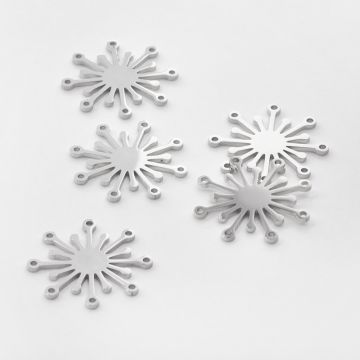 Zawieszka ze stali chirurgicznej wirus w kolorze srebrnym 20mm