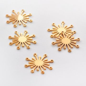 Zawieszka ze stali chirurgicznej wirus w kolorze złotym 20mm