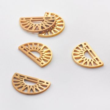 Zawieszka ze stali chirurgicznej półkole w kolorze złotym 10,5mm