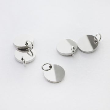 Zawieszka ze stali chirurgicznej kółko kolor w kolorze srebrnym 8mm