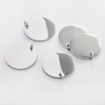 Zawieszka ze stali chirurgicznej kółko gładkie w kolorze srebrnym 20mm