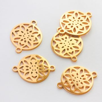 Łącznik ze stali chirurgicznej serwetka w kolorze złotym 20mm