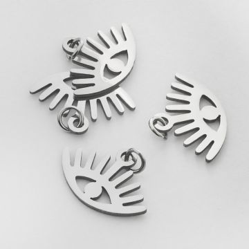 Zawieszka ze stali chirurgicznej oczko w kolorze srebrnym 12mm