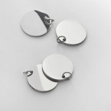 Zawieszka ze stali chirurgicznej kółko gładkie w kolorze srebrnym 15mm