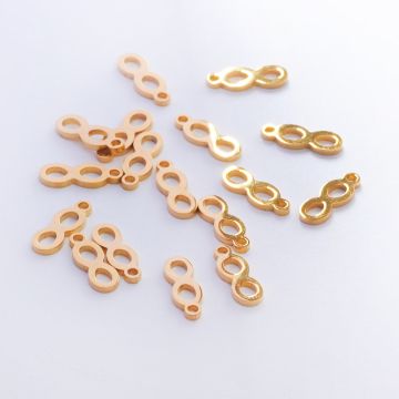 Zawieszka ze stali chirurgicznej znak nieskończoności w kolorze złotym 13mm