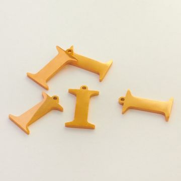 Zawieszka ze stali szlachetnej literka I w kolorze złotym 14,1mm