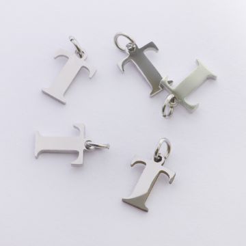 Zawieszka ze stali chirurgicznej literka T w kolorze srebrnym 8mm