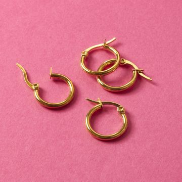 Kolczyki koła ze stali chirurgicznej w kolorze złotym 16mm Kolczyki koła ze stali chirurgicznej w kolorze złotym 16mm