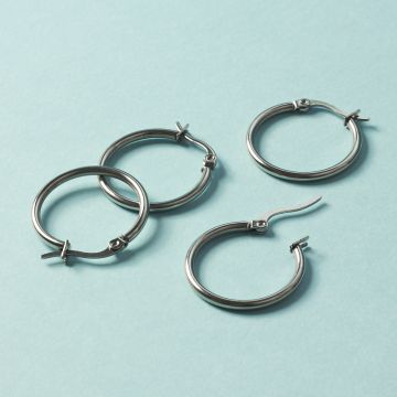 Kolczyki koła ze stali chirurgicznej w kolorze srebrnym 25mm