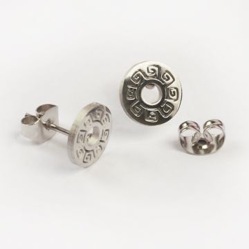 Kolczyki ze stali chirurgicznej kółko ażurowe w kolorze srebrnym 9mm