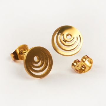 Kolczyki ze stali chirurgicznej kółka w kolorze złotym 9,4mm