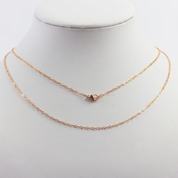 Łańcuszek ze stali chirurgicznej mini owal z zapięciem w kolorze złotym 46cm