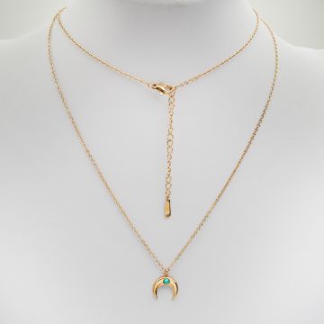 Łańcuszek ze stali chirugicznej z rogiem obfitości w kolorze złotym 45cm