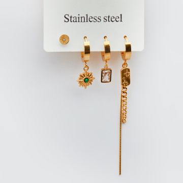 Zestaw kolczyków mix w kolorze złotym