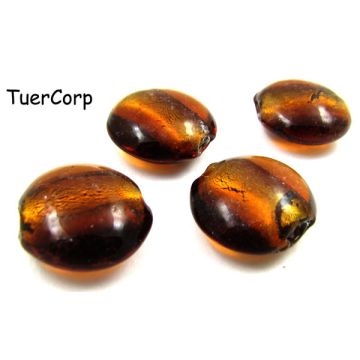 Szkło weneckie krążek brązowy 20mm