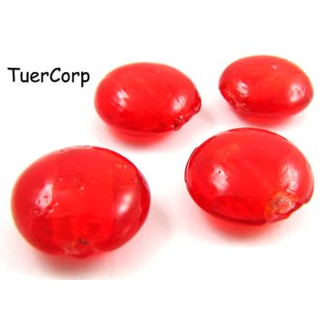 Szkło weneckie krążek czerwony 20mm