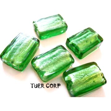 Szkło weneckie prostokąt zielony 12x18mm