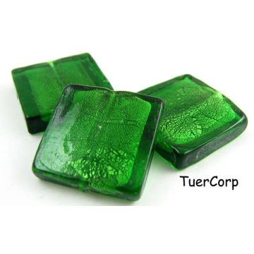Szkło weneckie kwadrat zielony 25mm