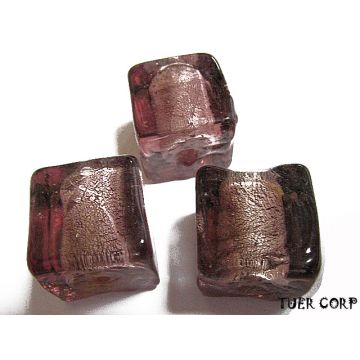 Szkło weneckie kostka wrzosowa 15mm