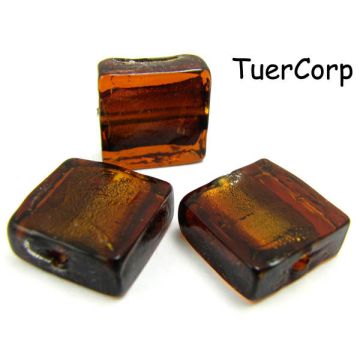 Szkło weneckie kwadrat brązowy 15mm