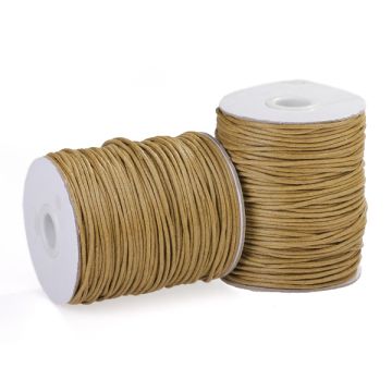Sznurek bawełniany woskowany piaskowy 2mm