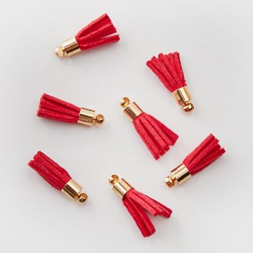 Chwost z rzemienia zamszowego czerwony 15mm