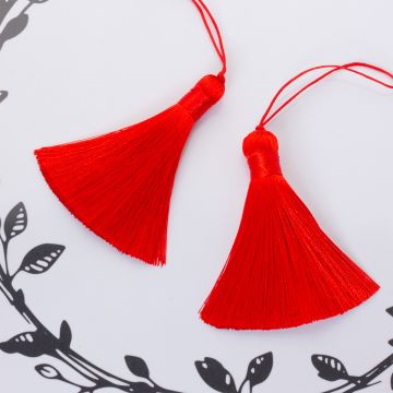 Chwost z wiskozy gruby czerwony 77mm