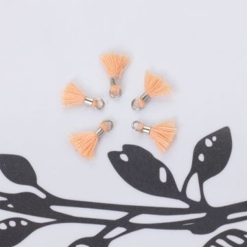 Mini chwosty w srebrnym okuciu brzoskwiniowy 10mm