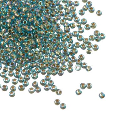 Koraliki TOHO Round 11/0 Gold-Lined Rainbow Aqua
