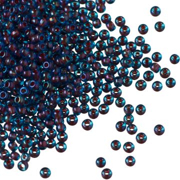Koraliki TOHO Round 11/0 Inside-Color Aqua/Oxblood Lined