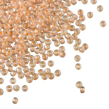 Koraliki TOHO Round 11/0 Inside-Color Rainbow Crystal/Apricot Lined
