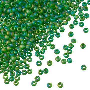 Koraliki TOHO Round 11/0 Trans-Rainbow-Frosted Grass Green