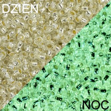 Koraliki TOHO Round 8/0 Glow In The Dark SilverLined Crystal/Glow Green